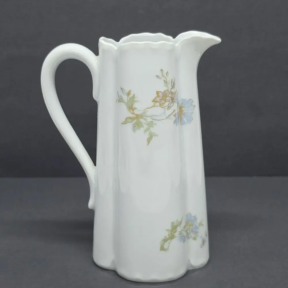 Vintage Haviland Limoges France Creamer Cornflower Blue Floral Pattern